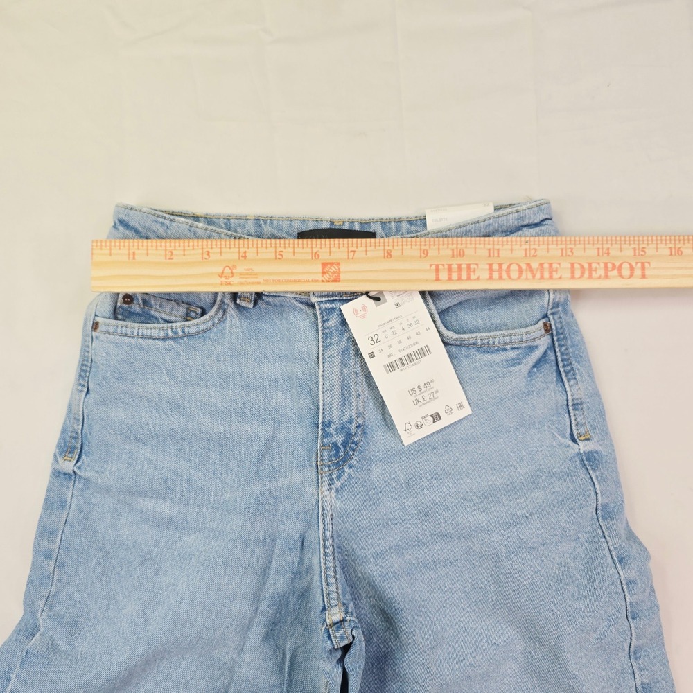 Zara Culotte Jeans Women's Size 0 Light Blue High Rise Wide Leg Denim - Picture 4 of 13